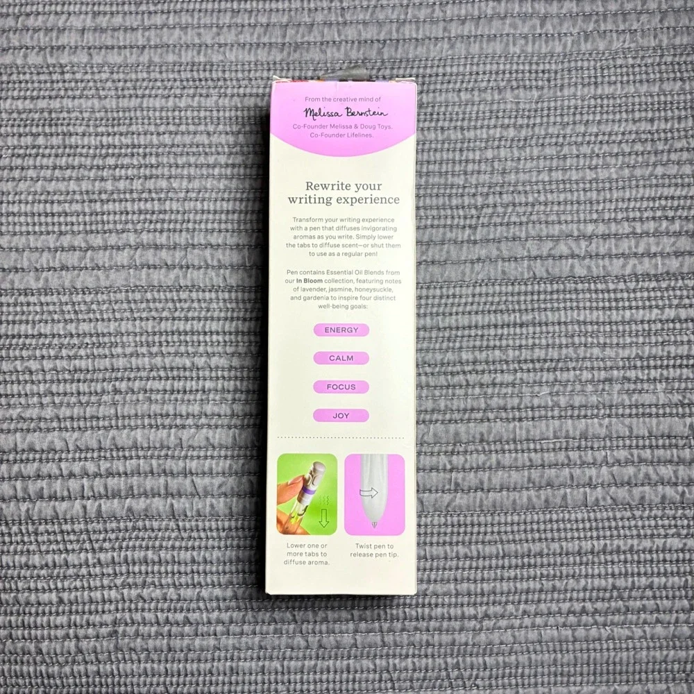 Lifelines Pen Diffuser In Bloom Essential Oil Black Ballpoint Pen & Refill NEW